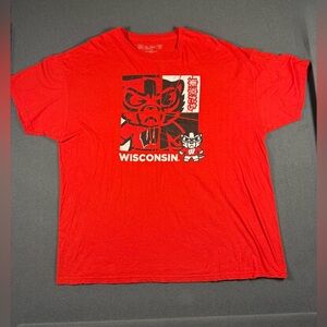 Wisconsin Badgers Tokyo Dachi 2.0 Red T-Shirt- XXL